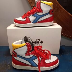 Diadora Kids High-Top Sneakers - Red, Blue, Yellow